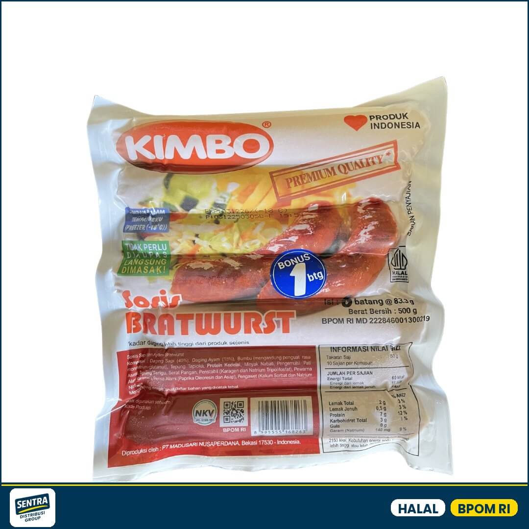 Kimbo Sosis Sapi Bratwurst 6+1 Pcs